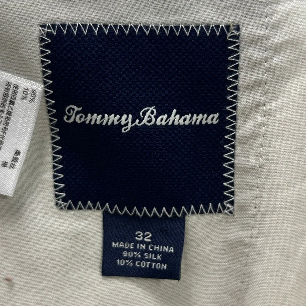 Tommy Bahama Flat Front Shorts Mens 32 Silk Cotton Khaki Golf Casual Beige